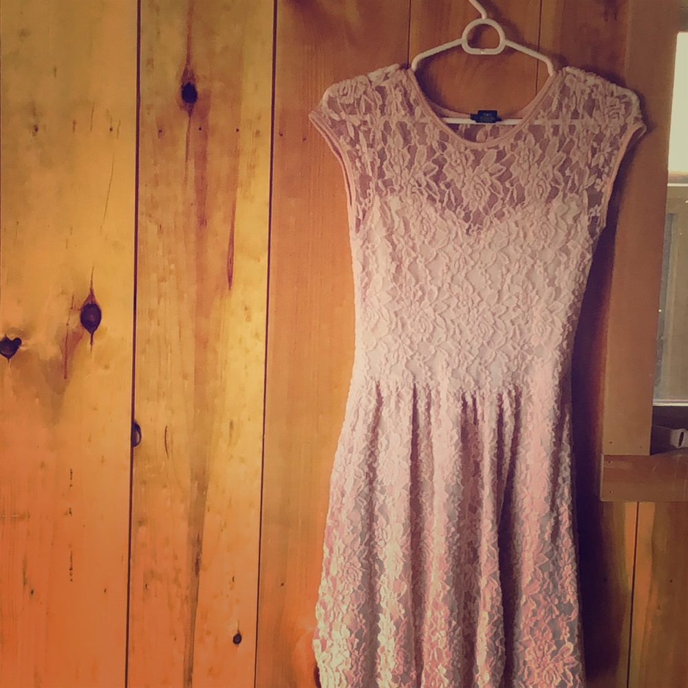 Thigh high lace dress